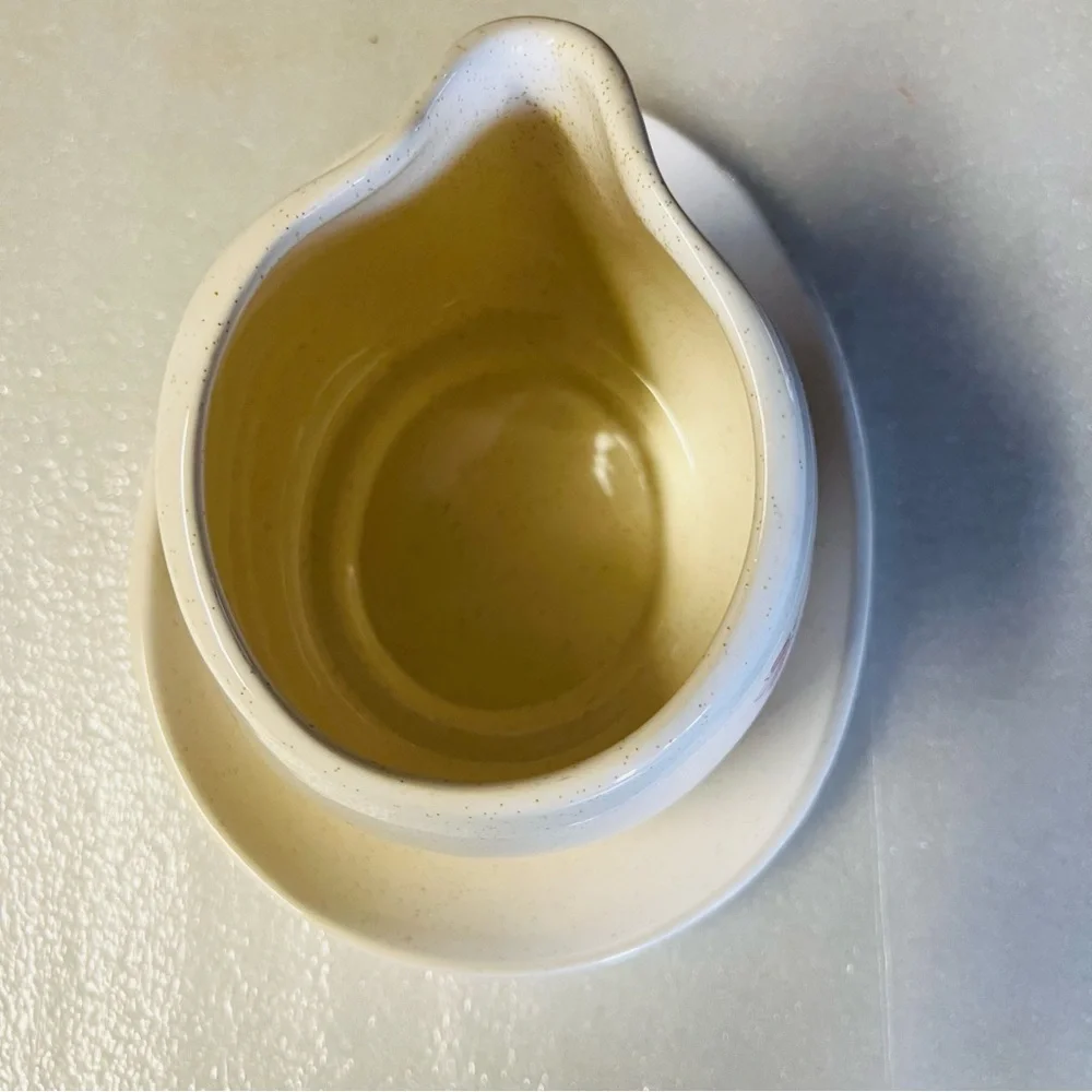 Franciscan Duet Pattern Vintage Gravy Boat Bowl With Under-plate Earthenware
